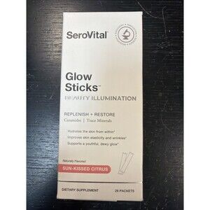 Serovital Glow Sticks Beauty Illumination Sun Kissed Citrus 28packets Drink Mix